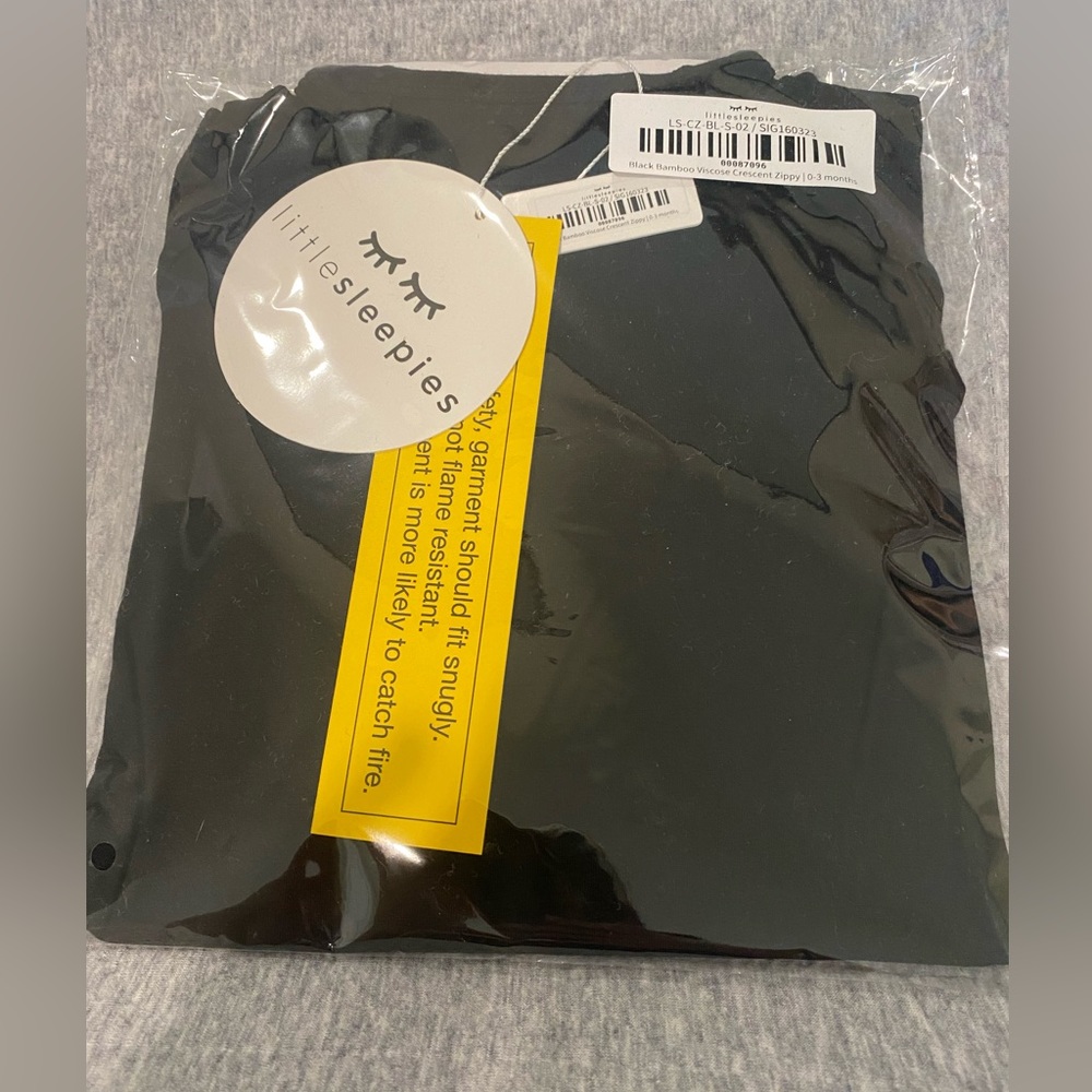 Little Sleepies - Black Crescent Zippy